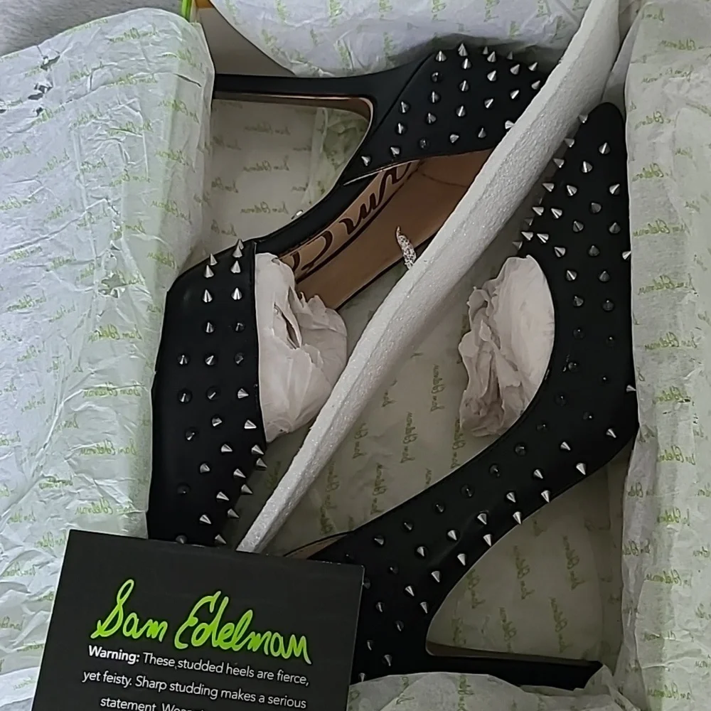 Sam Edelman Hadlee Leather Spike Heels - Picture 8 of 8
